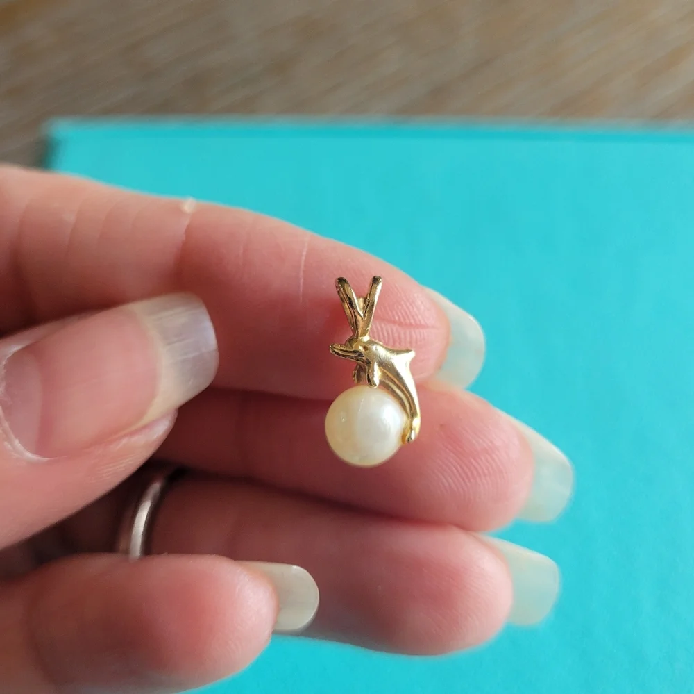 Waylon 14K Dolphin Pearl Pendant - Picture 8 of 14